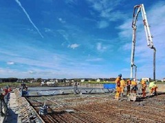 Odcinek I/B - betonowanie ustroju nośnego obiektu mostowego WD-06